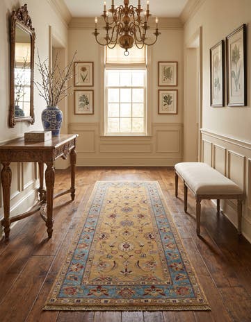 2' 6 x 6' 10 Hand Knotted Pershawar Ziegler Runner Rug