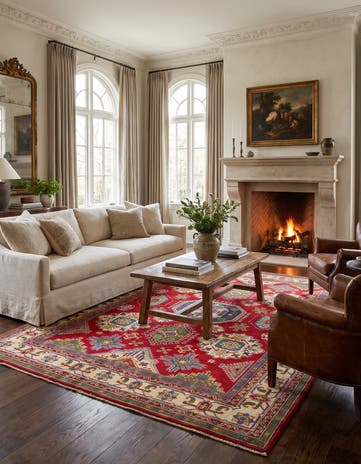 6' 7 x 9' 9 Hand Knotted Kazak Rug