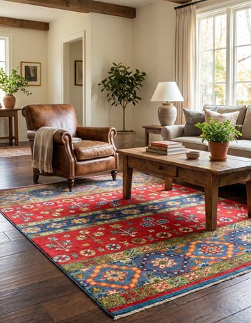 4' 1 x 5' 10 Hand Knotted Kazak Rug