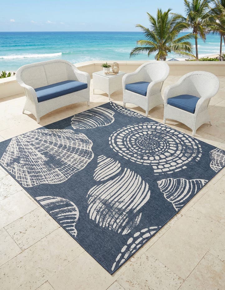 7' 10 x 7' 10 Easy-Clean Coastal Indoor / Outdoo...