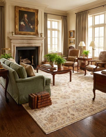 8' 4 x 9' 10 Hand Knotted Ziegler Rug