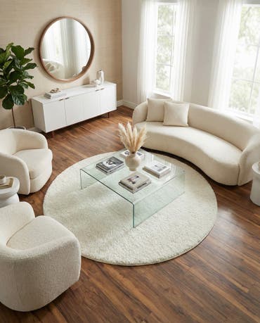  8' x 8' Soft Solid Shag Round Rug