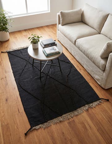 3' 7 x 5' 3 Hand Woven Kilim Modern Wool Rug