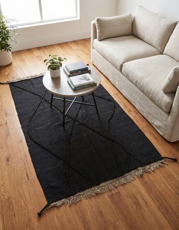 3' 7 x 5' 3 Hand Woven Kilim Modern Wool Rug