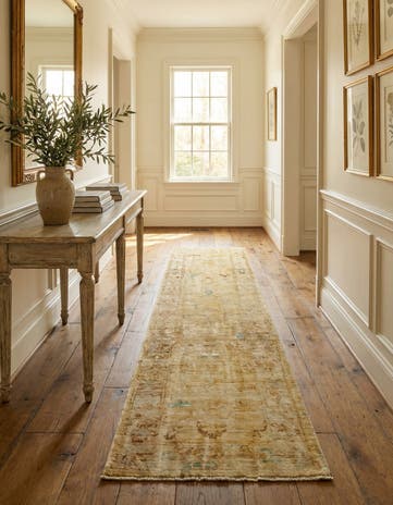 2' 6 x 9' 10 Hand Knotted Oushak Wool Runner Rug