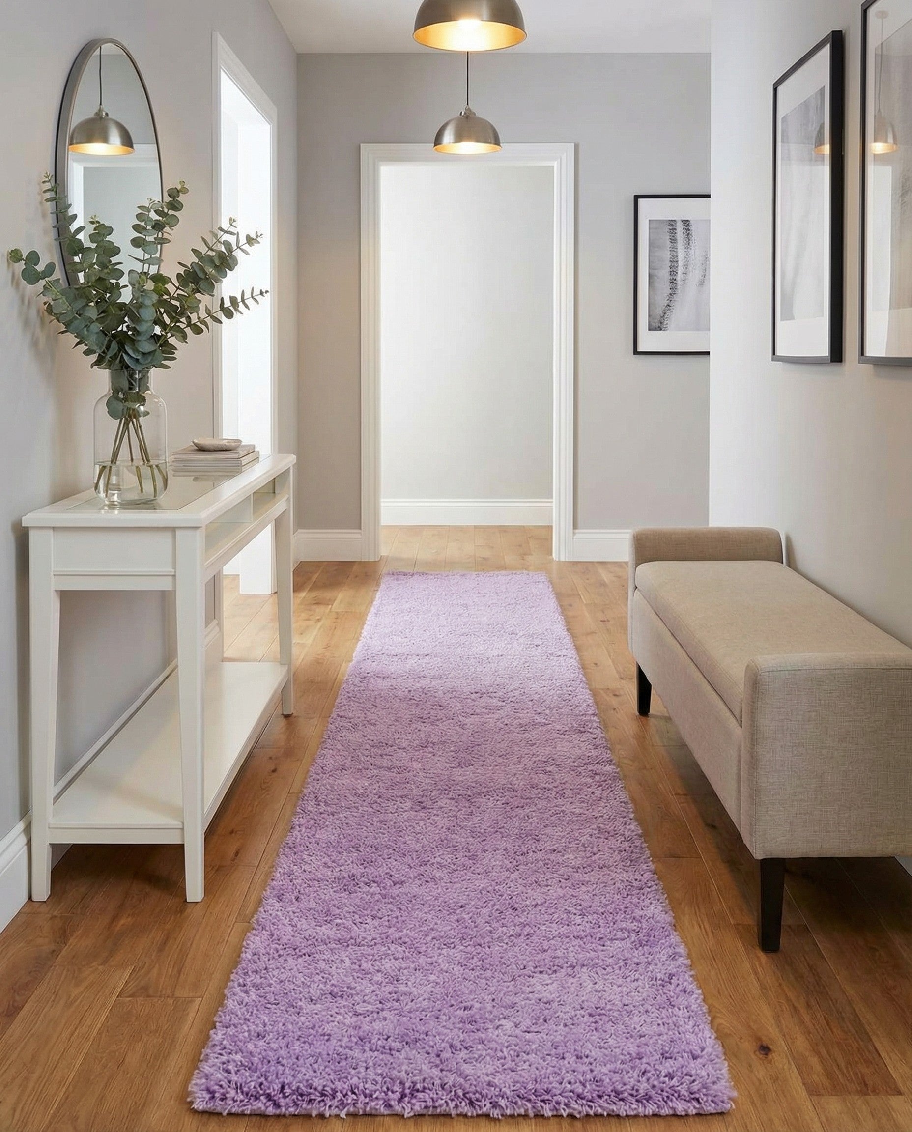 2' 7 x 16' 5 Solid Shag Runner Rug