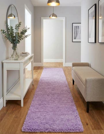 2' 7 x 16' 5 Solid Shag Runner Rug