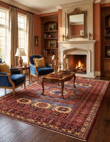 6' x 8' 4 Hand Knotted Mamluk Ziegler Rug