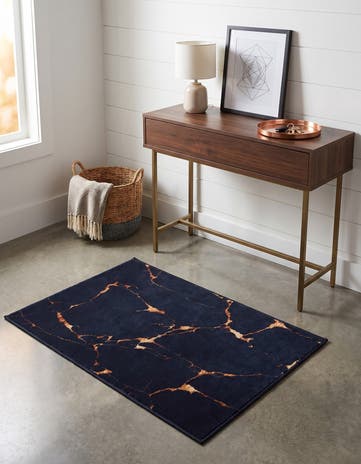 Black and Gold Vogue Geo Rug