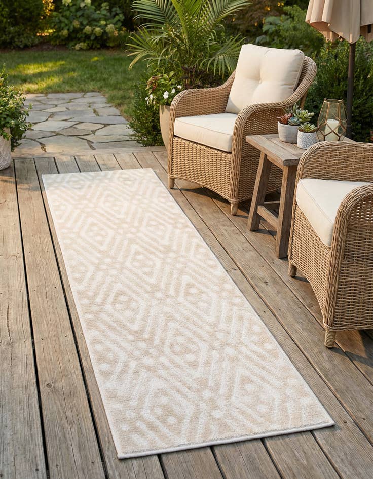 Detail image of 2' x 6' Washable Sabrina Soto Ella Indoor / Outdoor Runner Rug