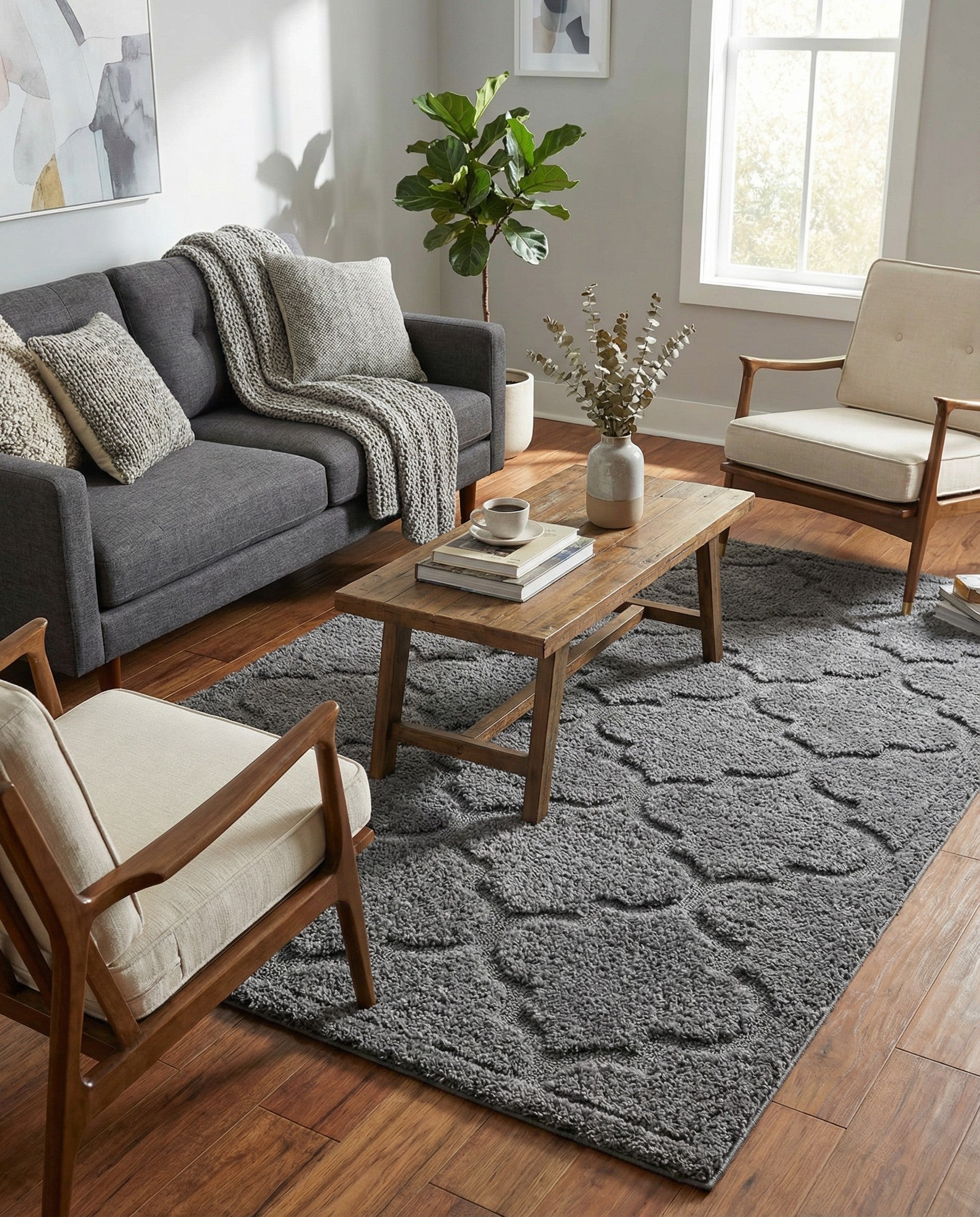 5' x 8' Trellis Shag Rug