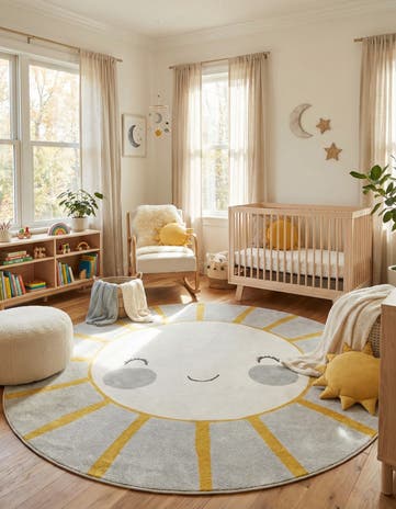 10' x 10' Sun Whimsy Kids Round Rug