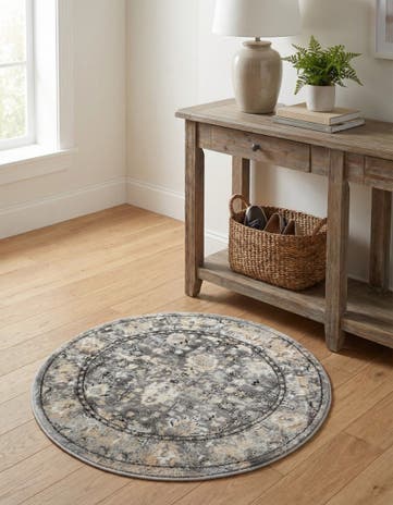 Gray Oregon Round Rug