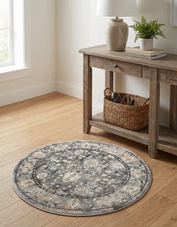 Gray Oregon Round Rug