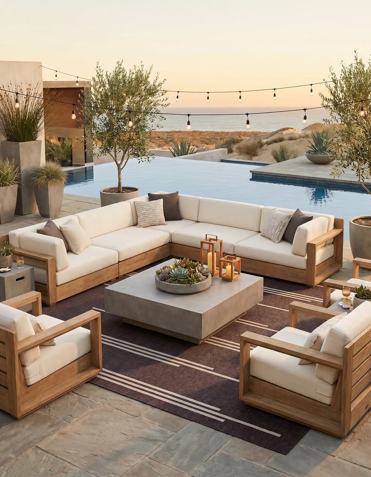 13' x 13' Easy-Clean Modern Indoor / Outdoor...