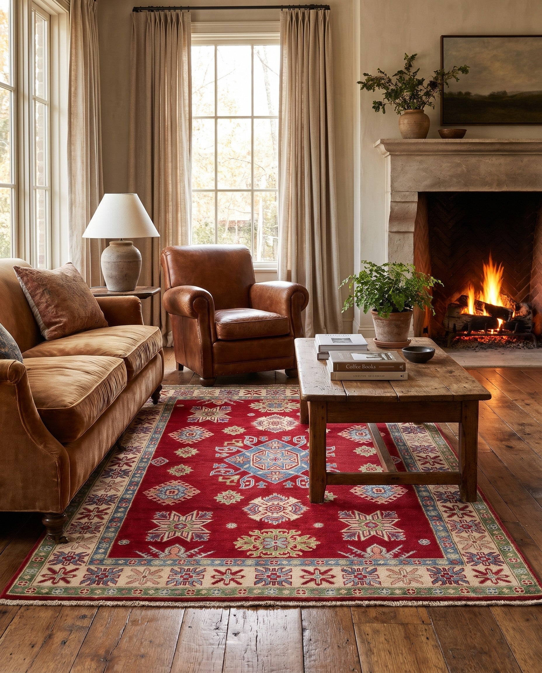 4' 11 x 6' 11 Hand Knotted Kazak Rug