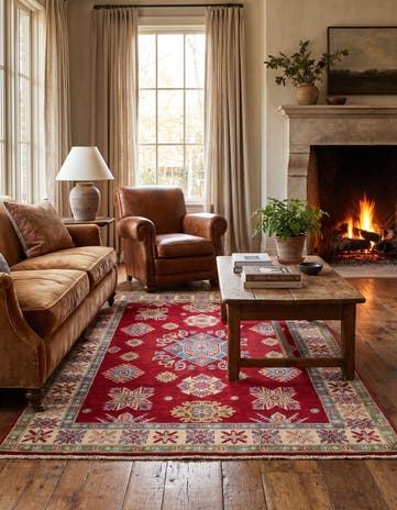 4' 11 x 6' 11 Hand Knotted Kazak Rug