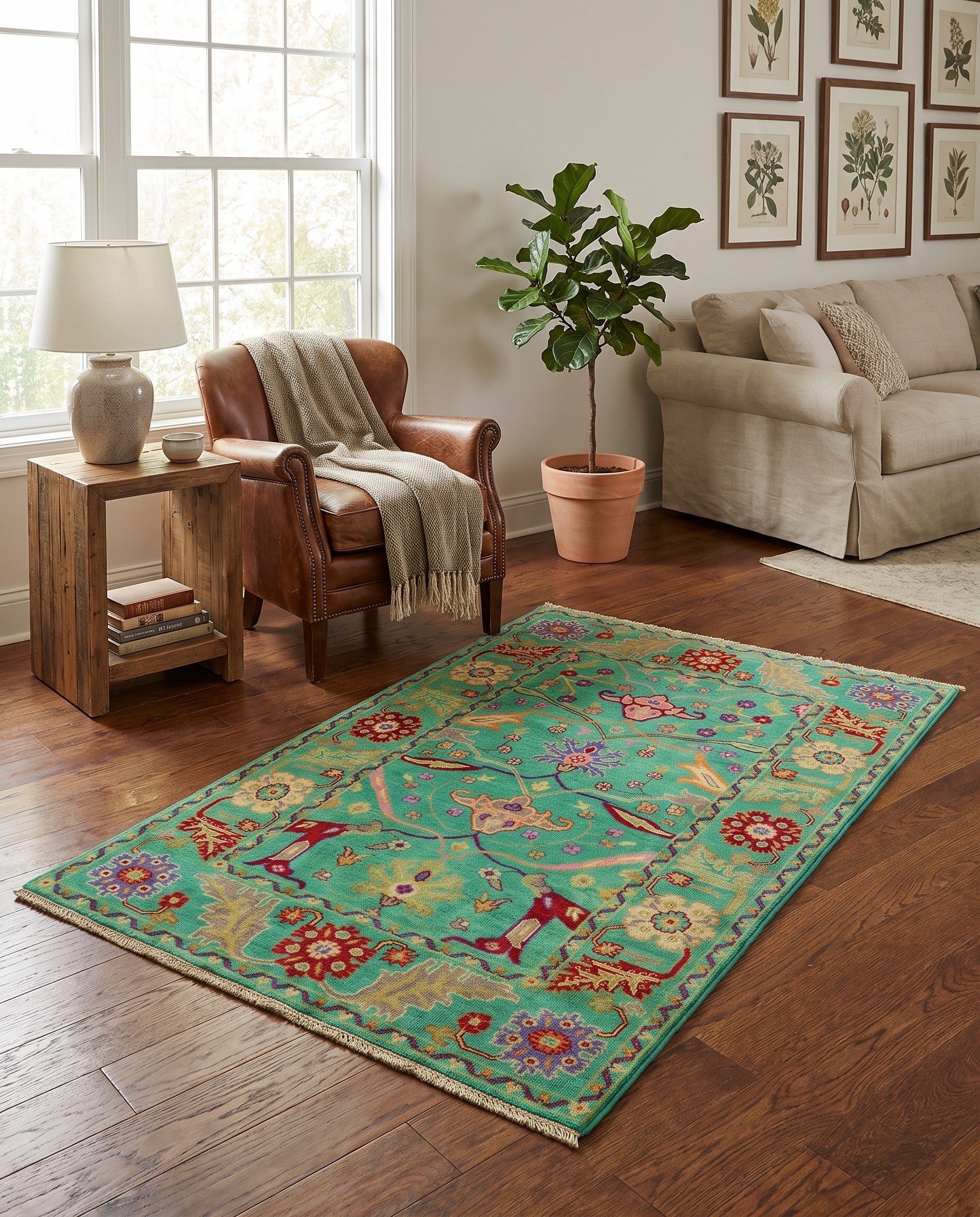 3' 11 x 6' 4 Hand Knotted Kazak Rug
