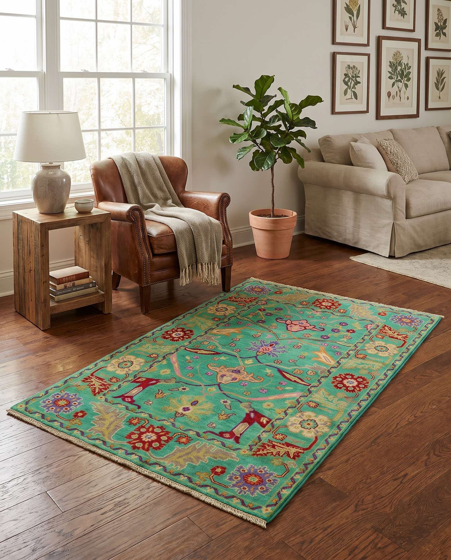 120cm x 195cm anudado a mano Kazak Alfombra