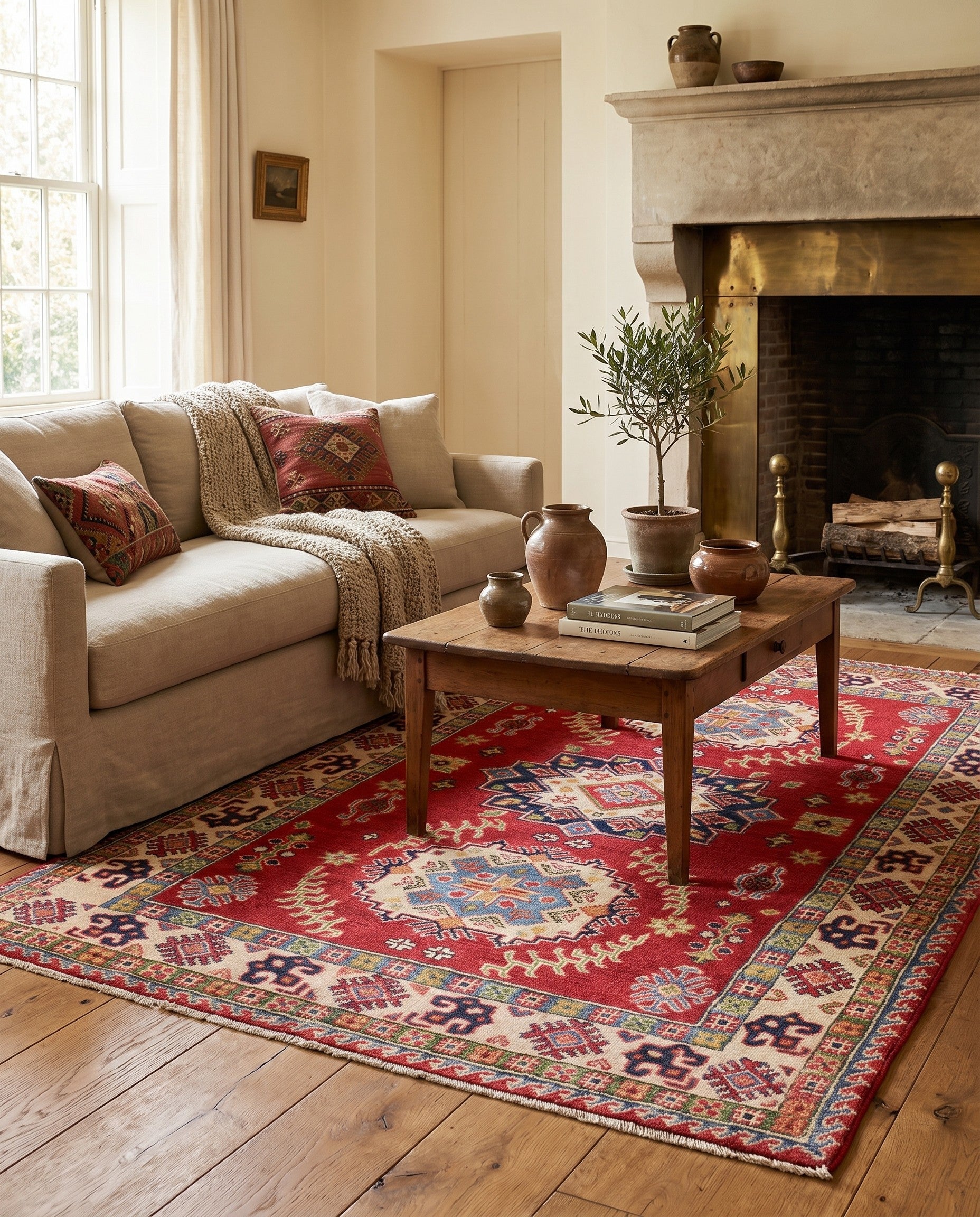 3' 11 x 5' 11 Hand Knotted Kazak Rug
