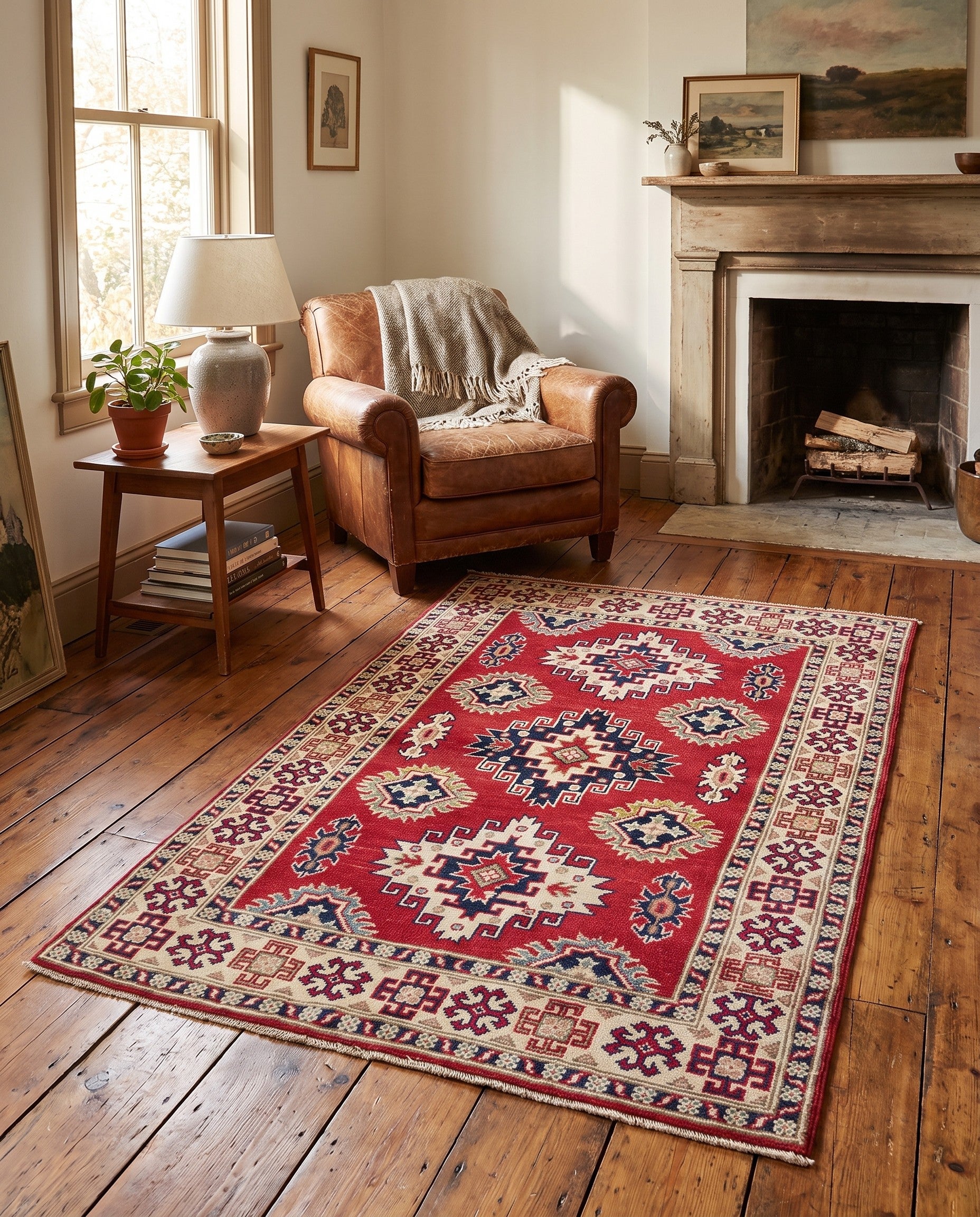 3' 3 x 4' 11 Hand Knotted Kazak Rug