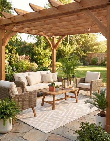 Beige Easy-Clean Sabrina Soto Ella Indoor / Outdoor Rug