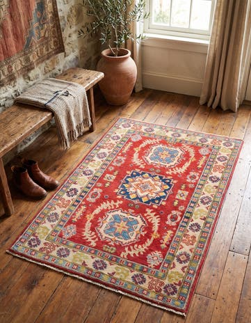 2' 7 x 4' Hand Knotted Kazak Rug