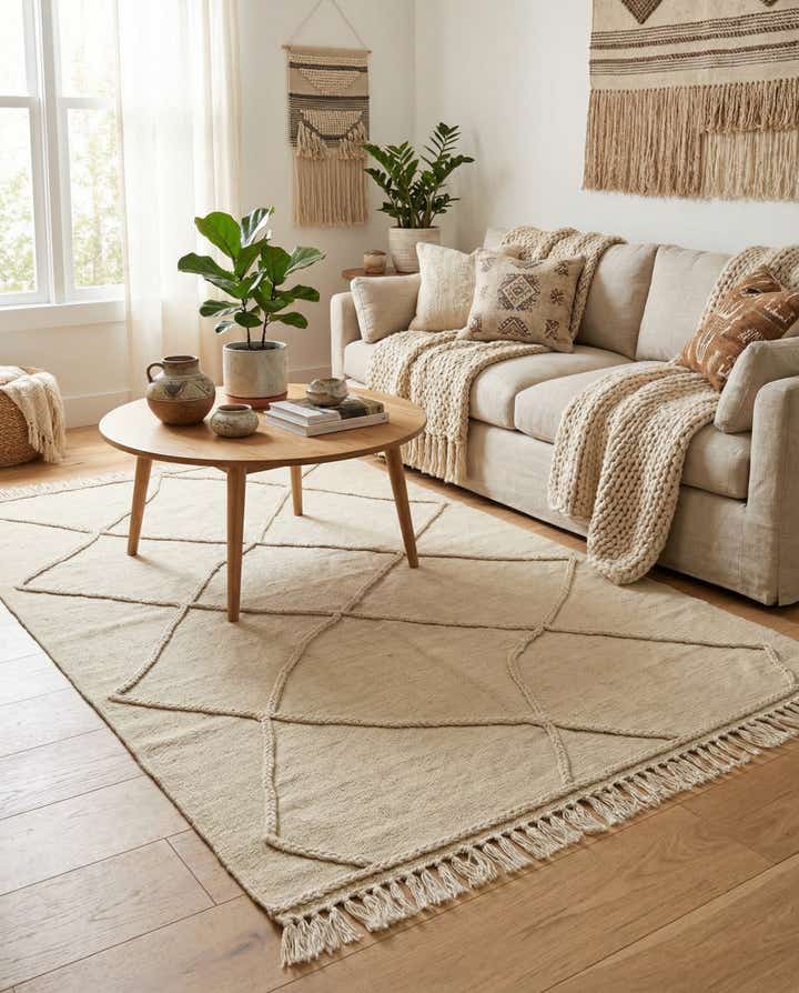 4' 1 x 6' 1 Hand Knotted Moroccan Wool Rug