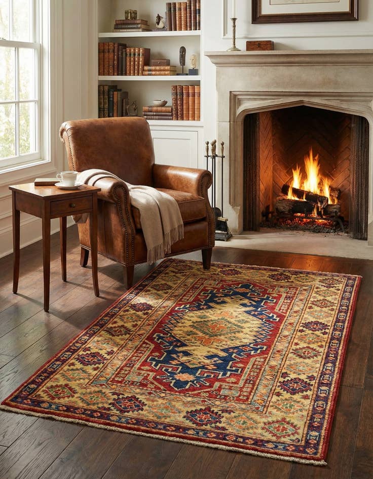 Detail image of 2' 8 x 4' Hand Knotted Kazak Oriental Rug