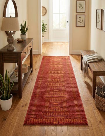 Burnt Sienna Textura Designer Runner Rug