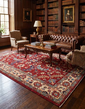 6' 9 x 9' 10 Hand Knotted Heriz Rug