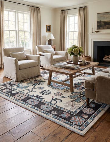7' 5 x 10' 1 Hand Knotted Oushak Wool Rug