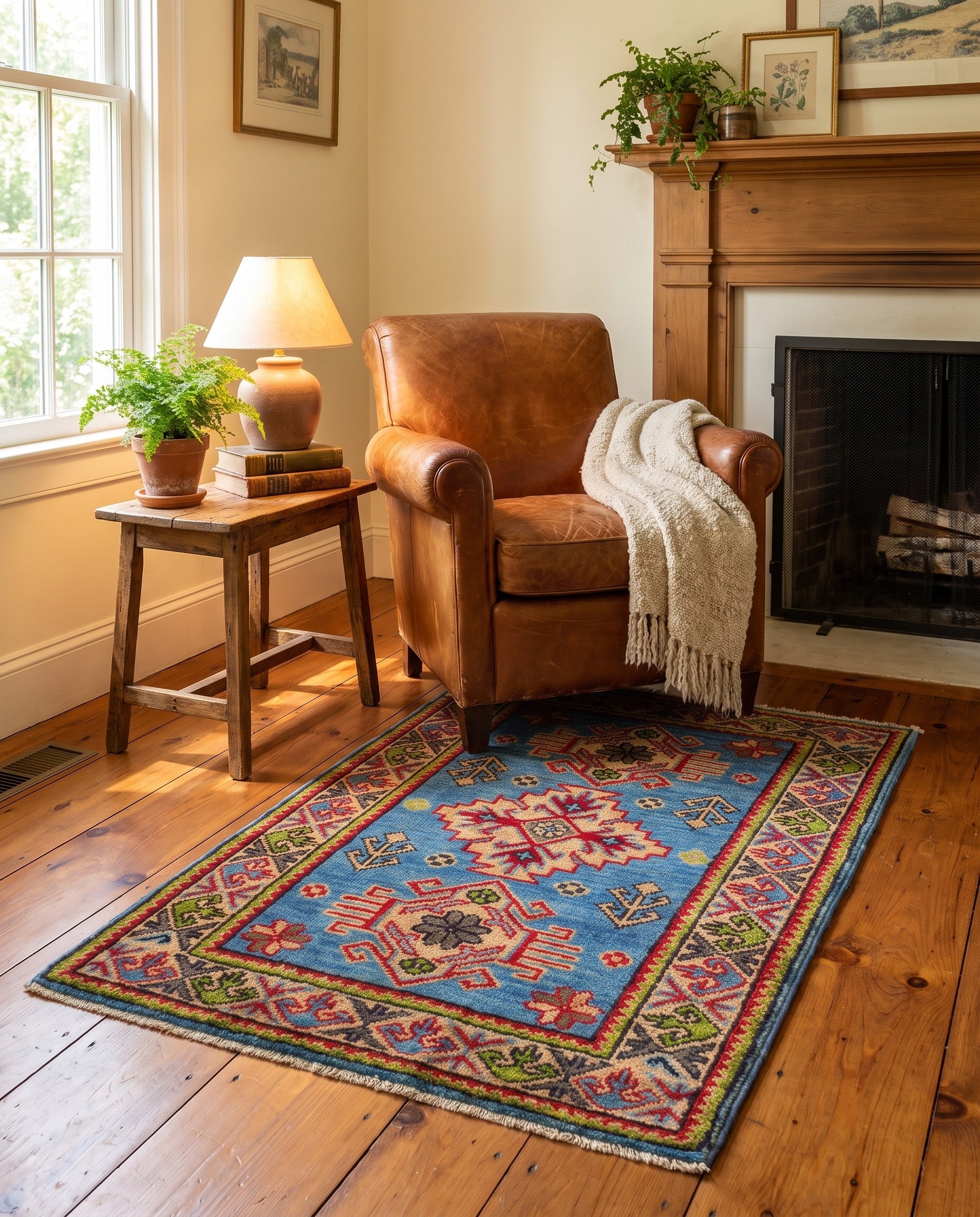 2' x 3' 1 Hand Knotted Kazak Rug