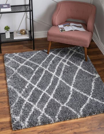 Pebble Gray Soft Touch Shag Square Rug