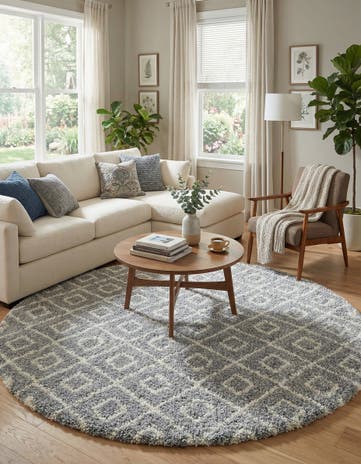 10' x 10' Lattice Shag Round Rug