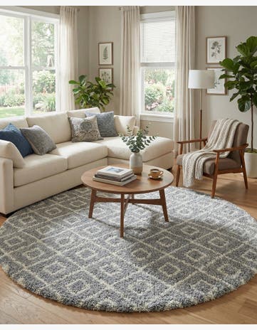 10' x 10' Trellis Shag Round Rug