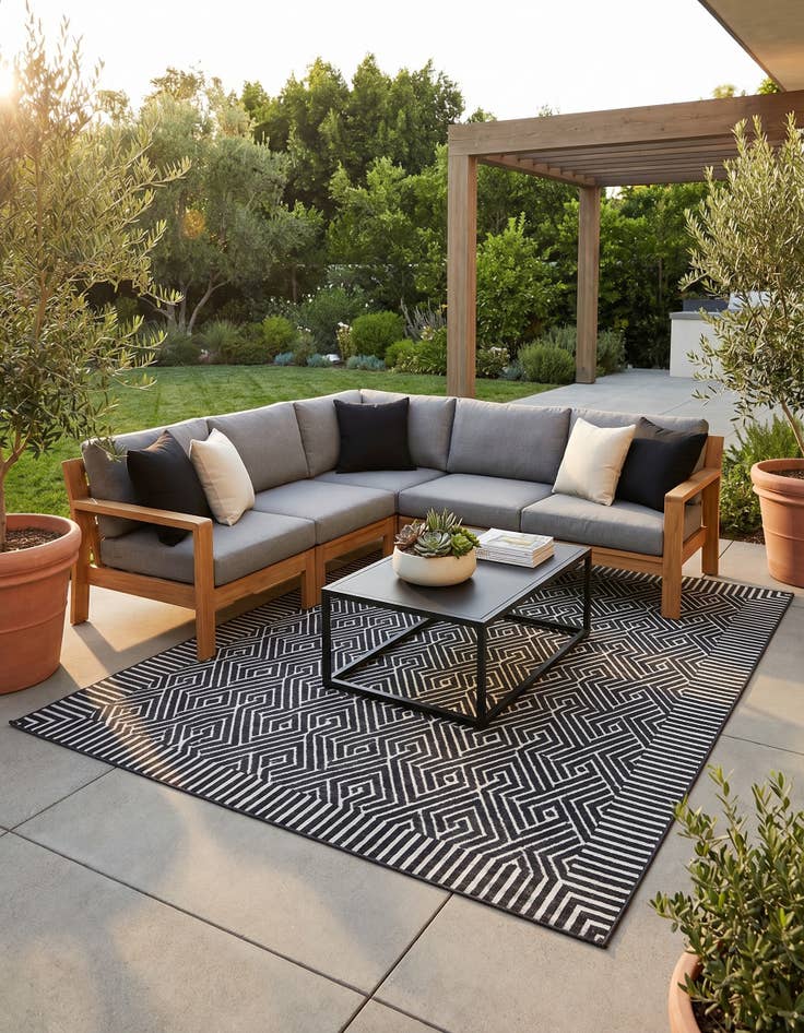 Detail image of 8' x 10' Easy-Clean Sabrina Soto Hudson Indoor / Outdoor Rug