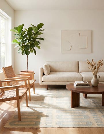 4' 10 x 6' 7 Hand Woven Kilim Modern Wool Rug