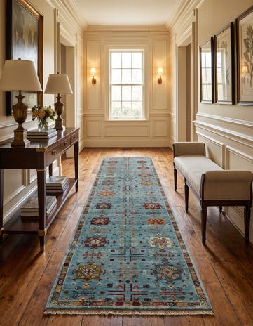 2' 7 x 9' 7 Hand Knotted Ariana Ziegler Runner Rug