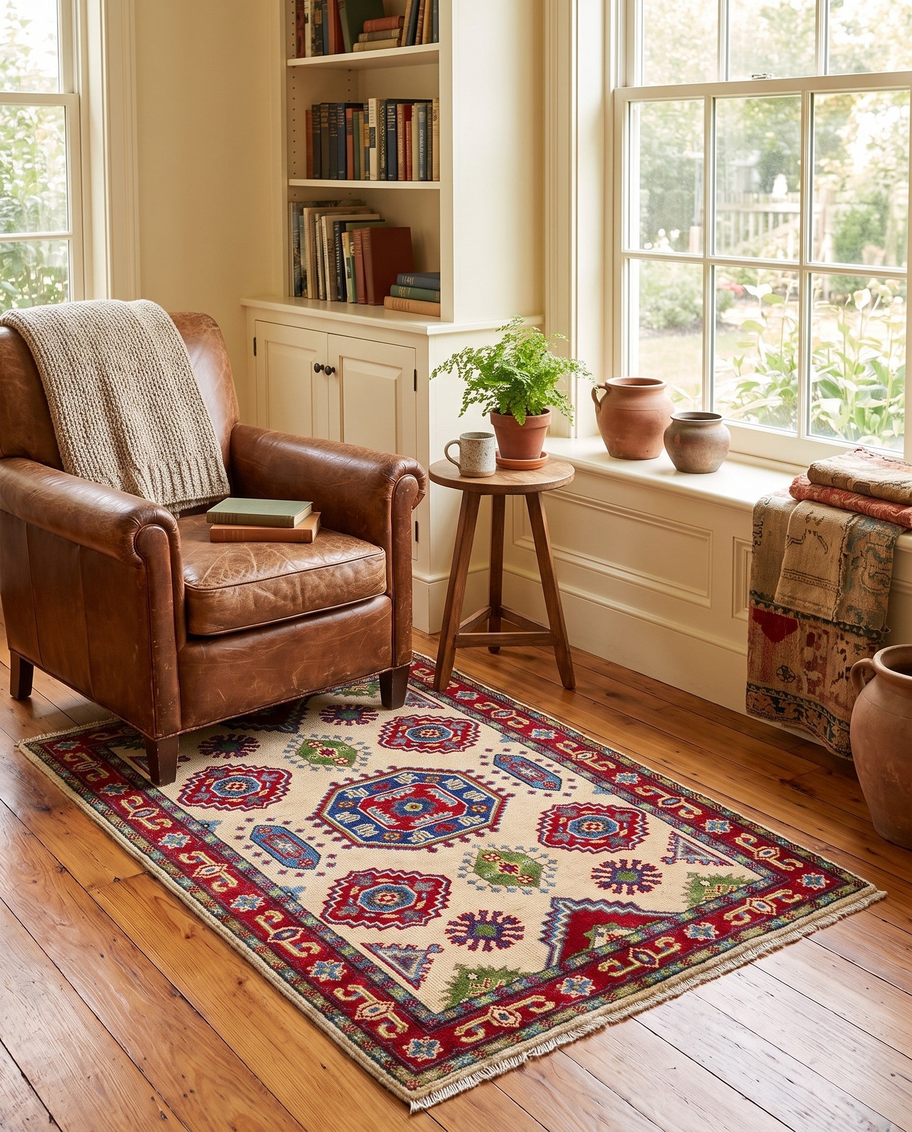 2' 9 x 4' Hand Knotted Kazak Rug