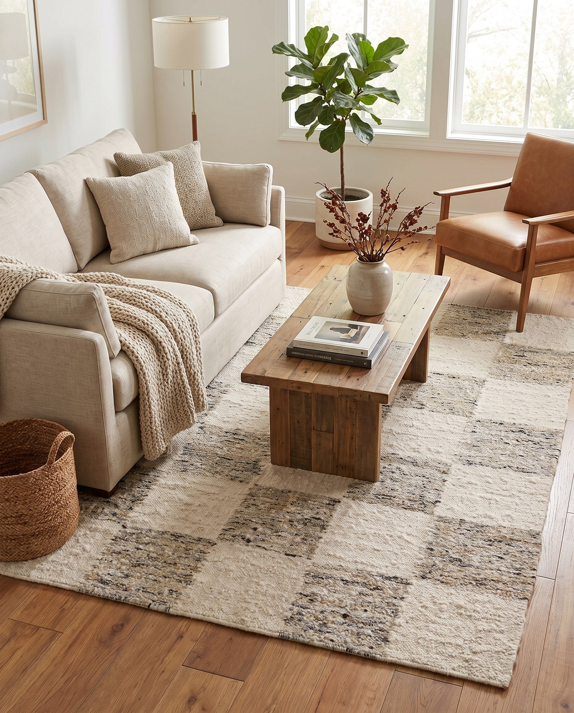 5' 1 x 6' 10 Hand Knotted Moroccan Wool Rug