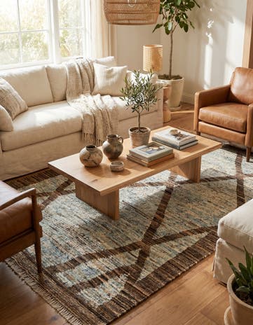 4' 2 x 6' 4 Hand Knotted Moroccan Wool Rug