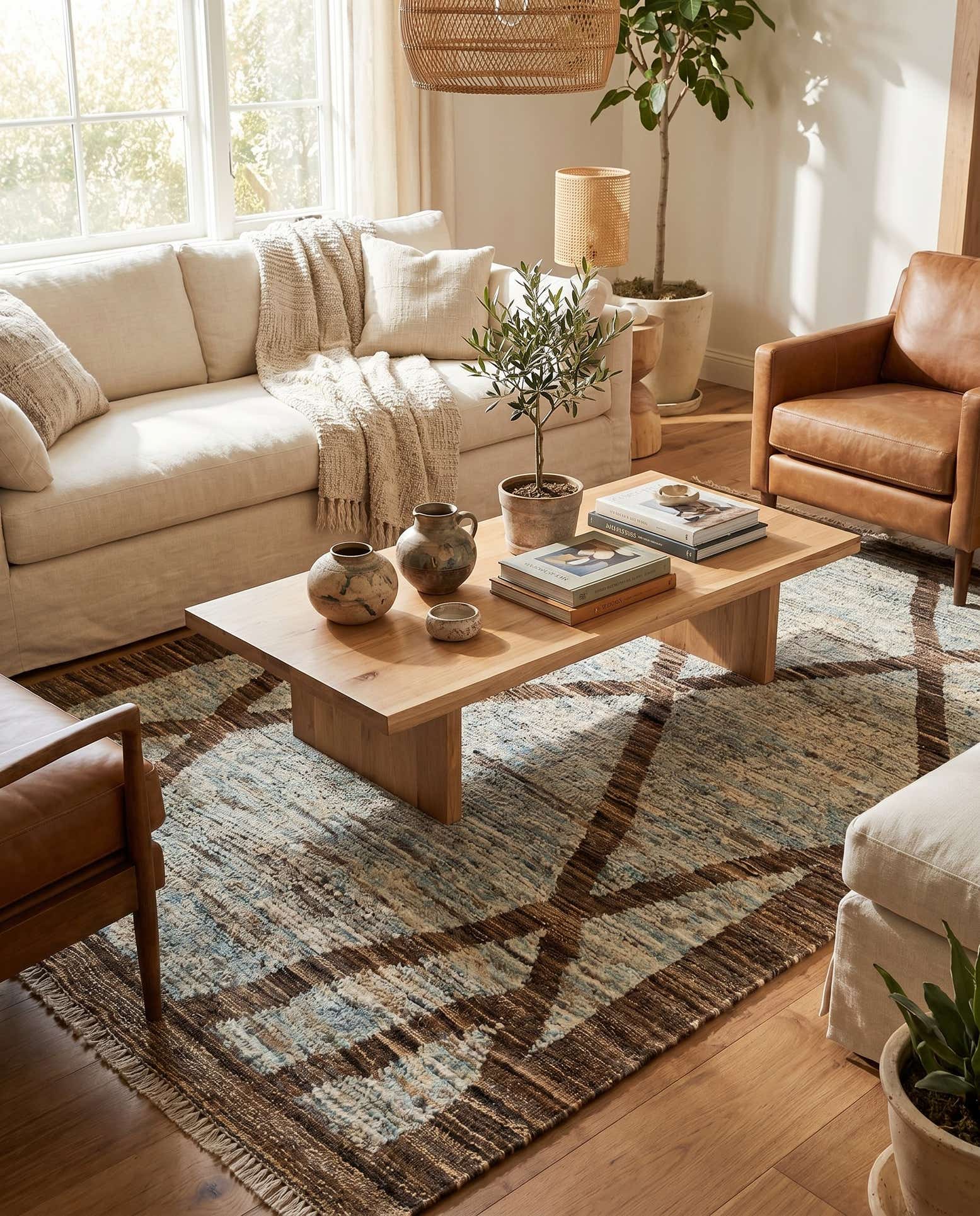 4' 2 x 6' 4 Hand Knotted Moroccan Wool Rug