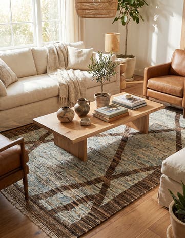 4' 2 x 6' 4 Hand Knotted Moroccan Wool Rug
