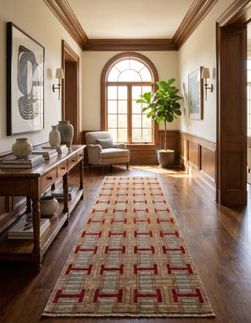 3' 1 x 11' 10 Hand Knotted Ziegler Modern Runner Rug
