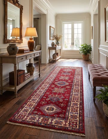 2' 9 x 7' 7 Hand Knotted Kazak Runner Rug