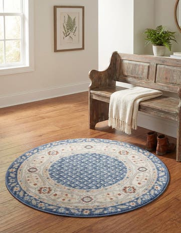 Light Blue Charlotte Round Rug