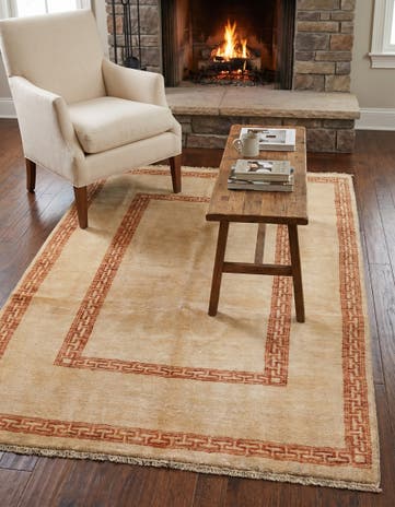 4' 1 x 6' 2 Hand Knotted Modern Ziegler Rug