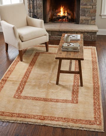 4' 1 x 6' 2 Hand Knotted Modern Ziegler Rug