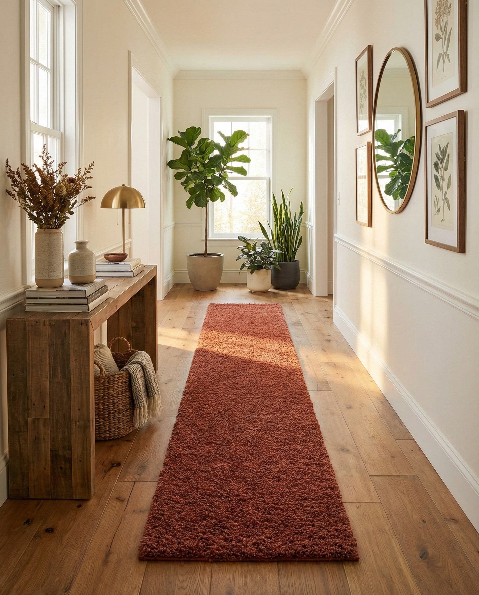 2' 7 x 14' Solid Shag Runner Rug